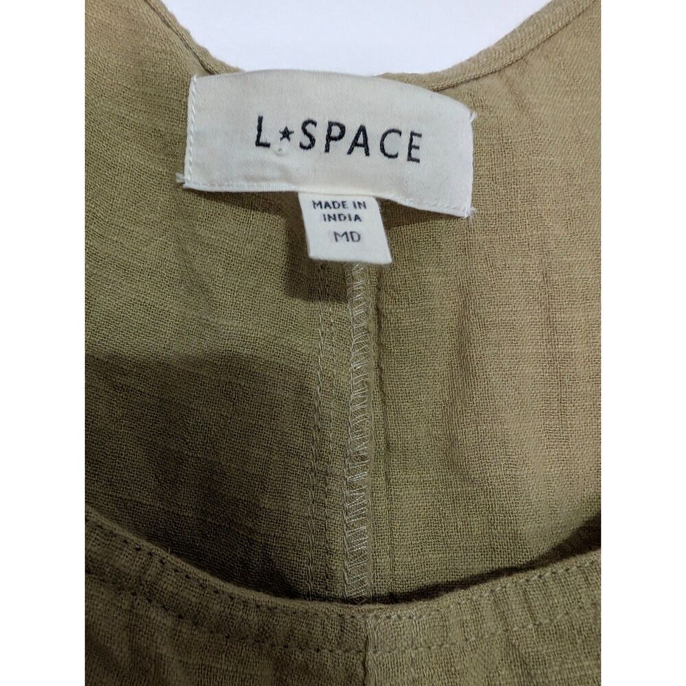L Space Freya Jumper Coastal Cotton Gauze Overalls Medium Summer Vacation - Picture 7 of 9